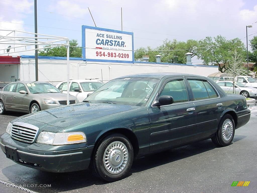 1998 Crown Victoria Police Interceptor - Dark Green Satin Metallic / Medium Parchment photo #6