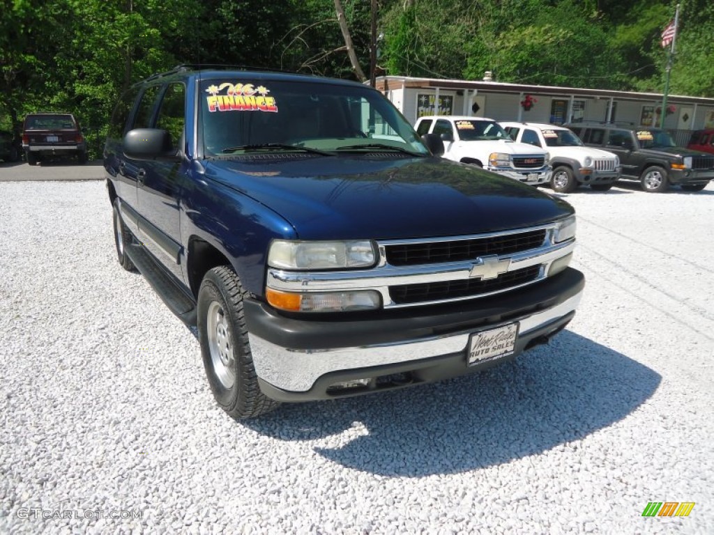 2003 Suburban 1500 Z71 4x4 - Indigo Blue Metallic / Tan/Neutral photo #2