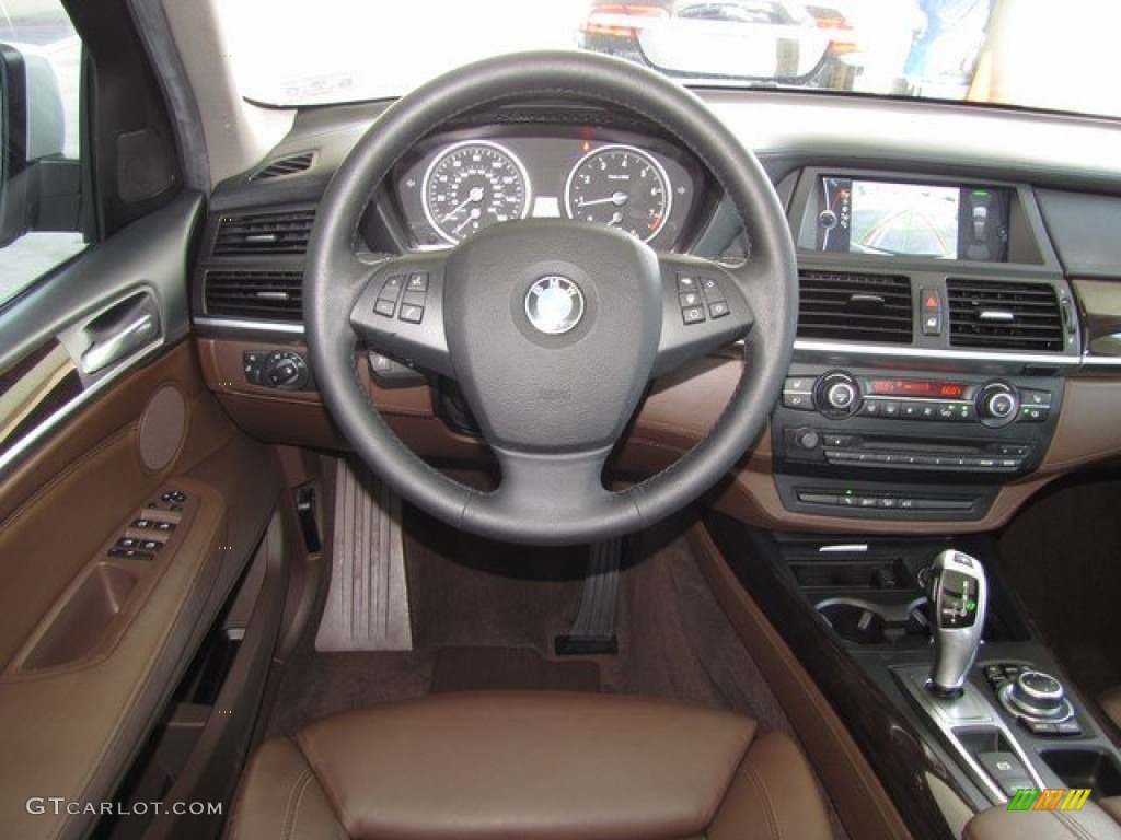 2010 BMW X5 xDrive30i Saddle Brown Steering Wheel Photo #93518099
