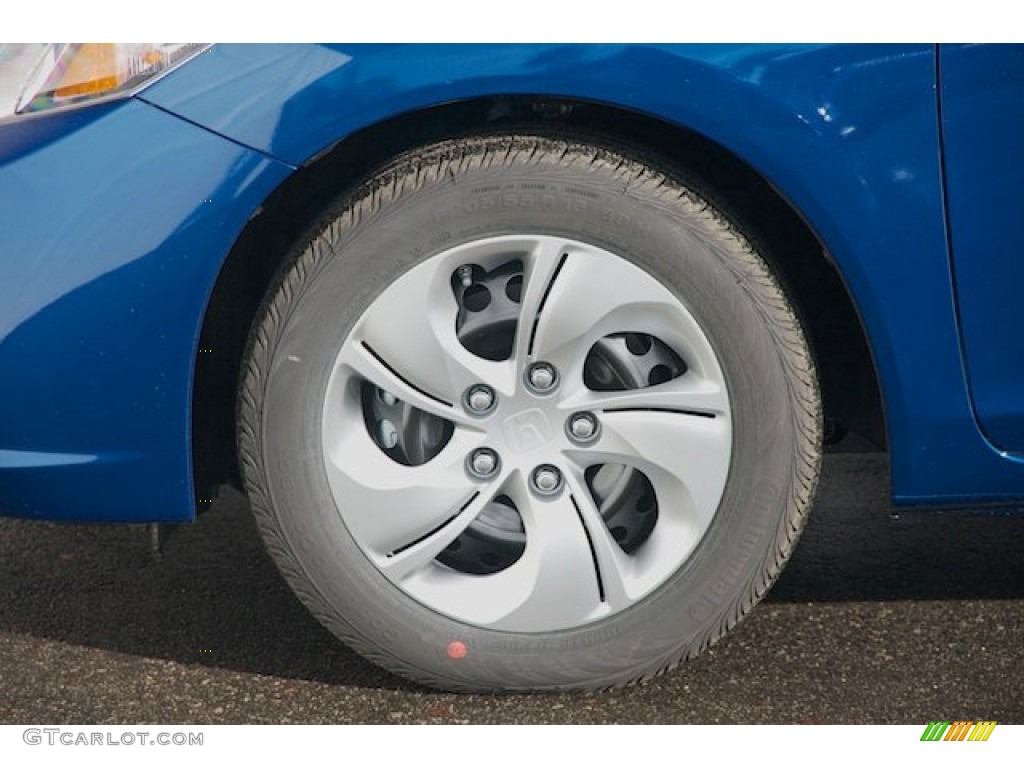 2014 Civic LX Sedan - Dyno Blue Pearl / Gray photo #6