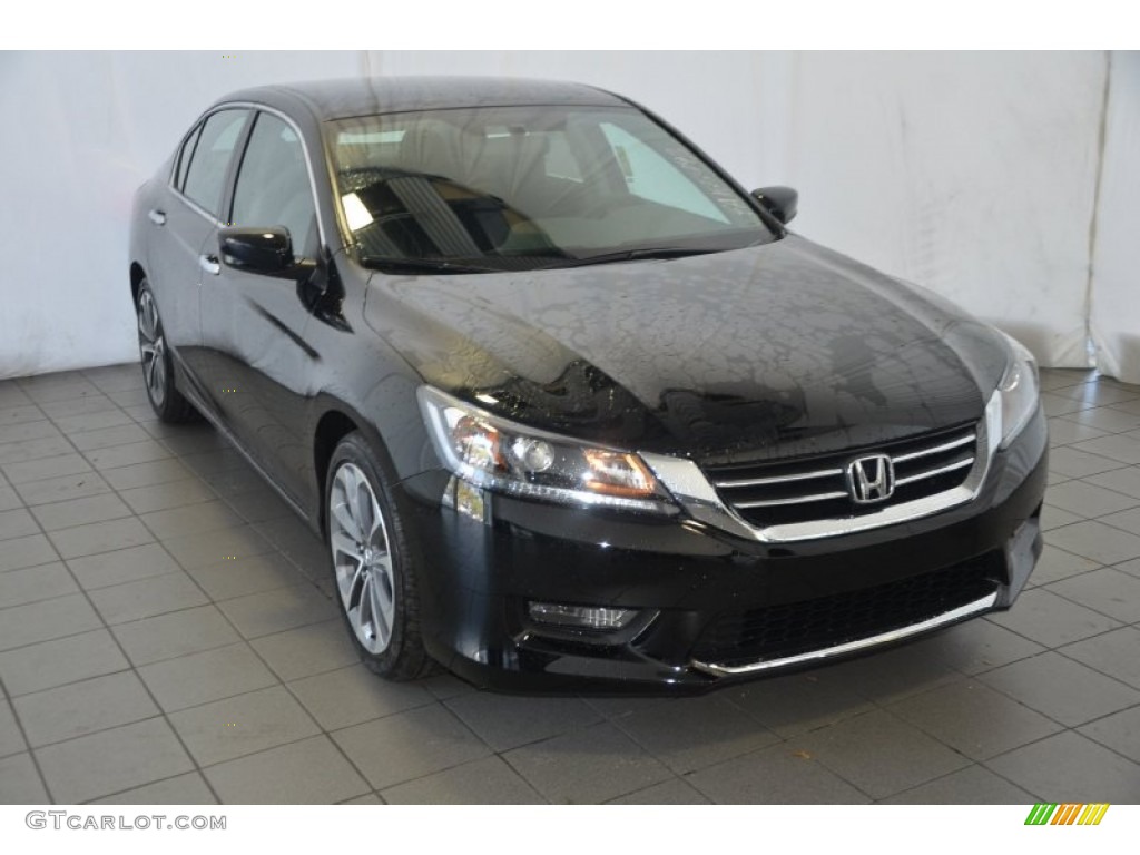 2014 Accord Sport Sedan - Crystal Black Pearl / Black photo #1