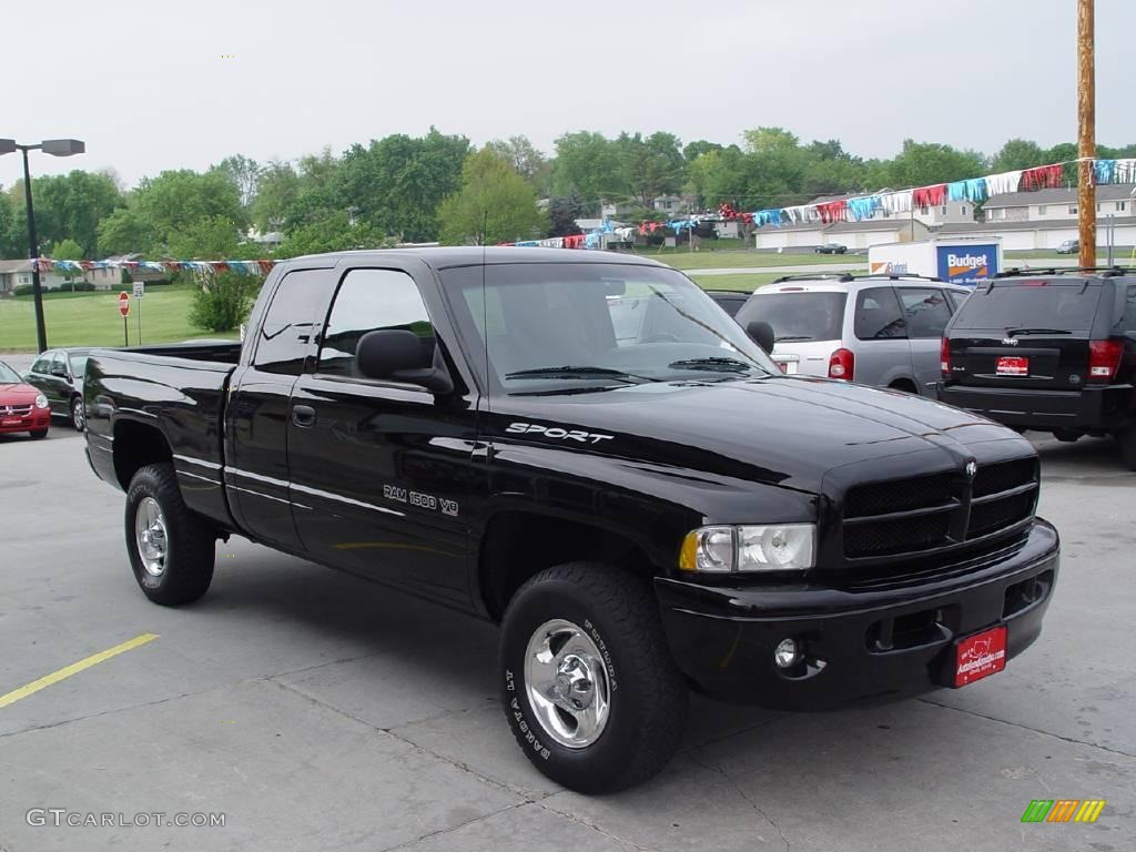 1999 Ram 1500 ST Extended Cab 4x4 - Black / Agate Black photo #4