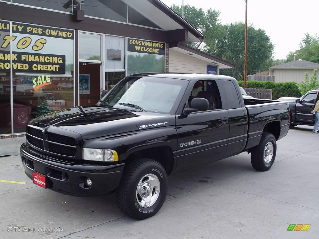 1999 Ram 1500 ST Extended Cab 4x4 - Black / Agate Black photo #7