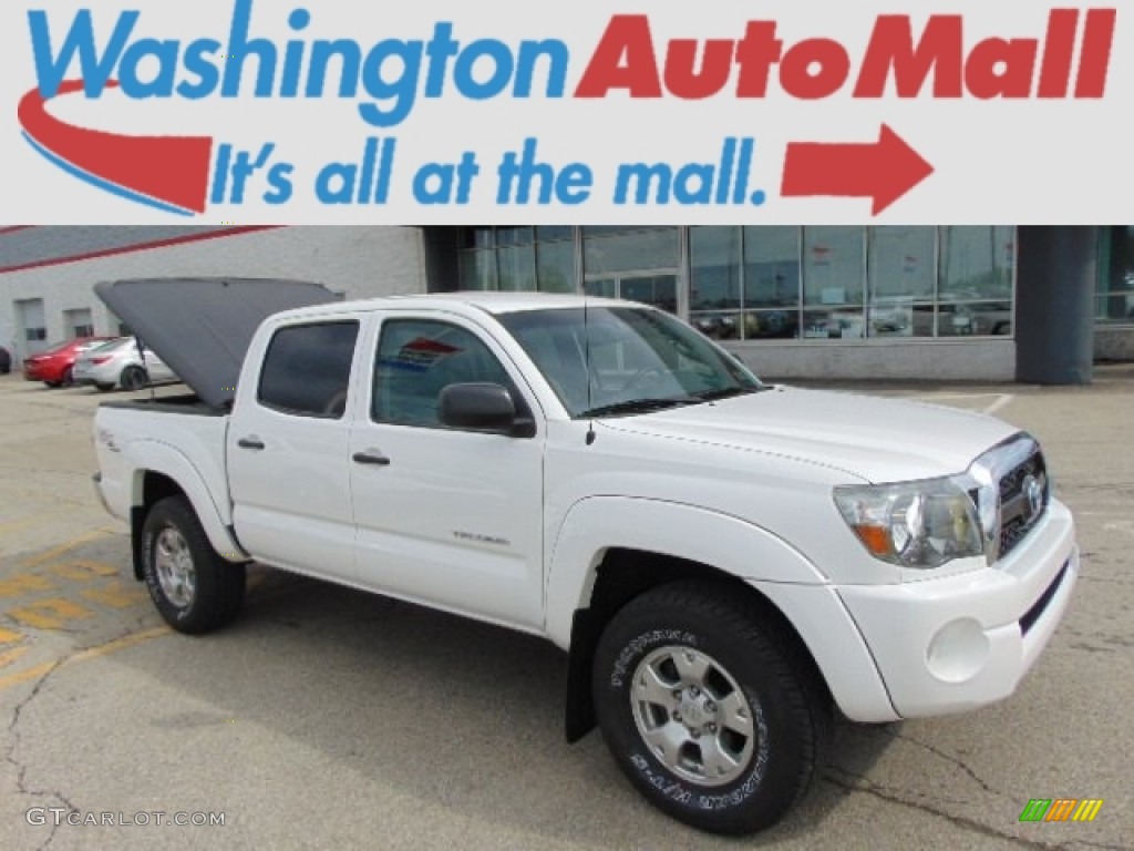 2011 Tacoma V6 TRD Double Cab 4x4 - Super White / Graphite Gray photo #1