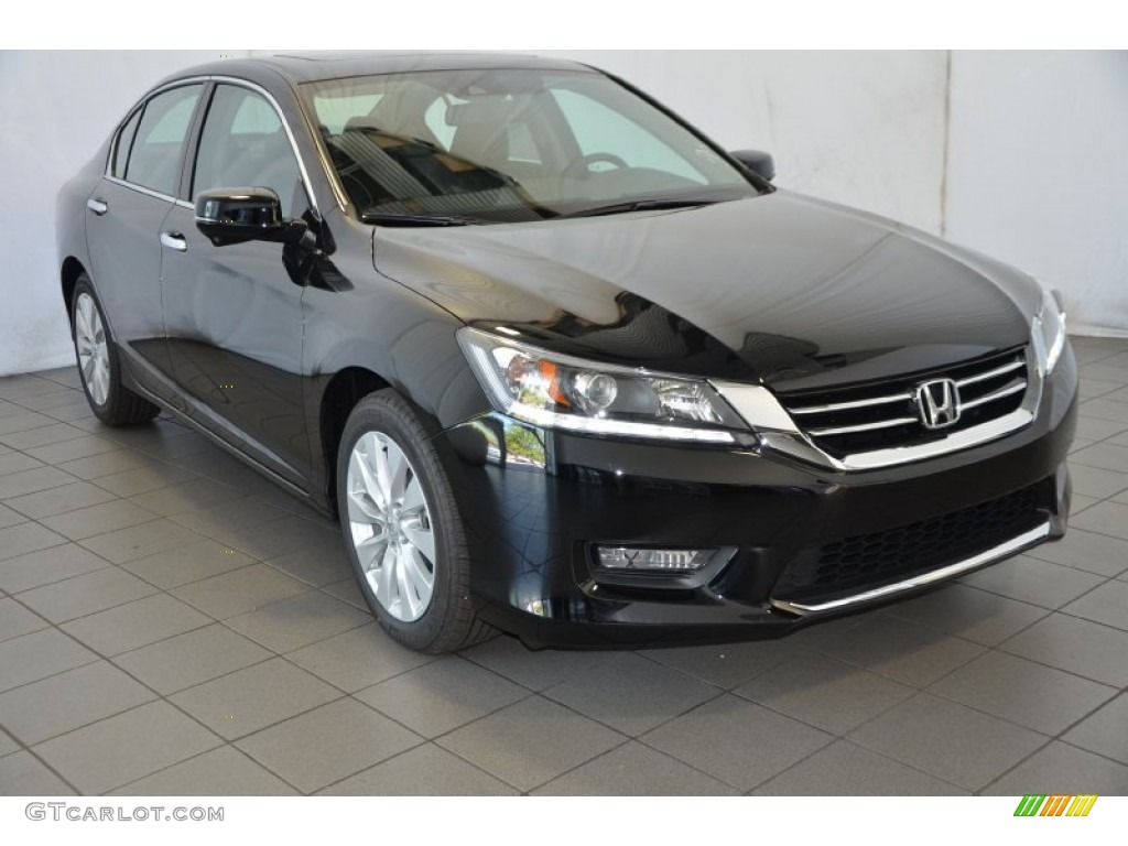 2014 Accord EX-L V6 Sedan - Crystal Black Pearl / Black photo #1