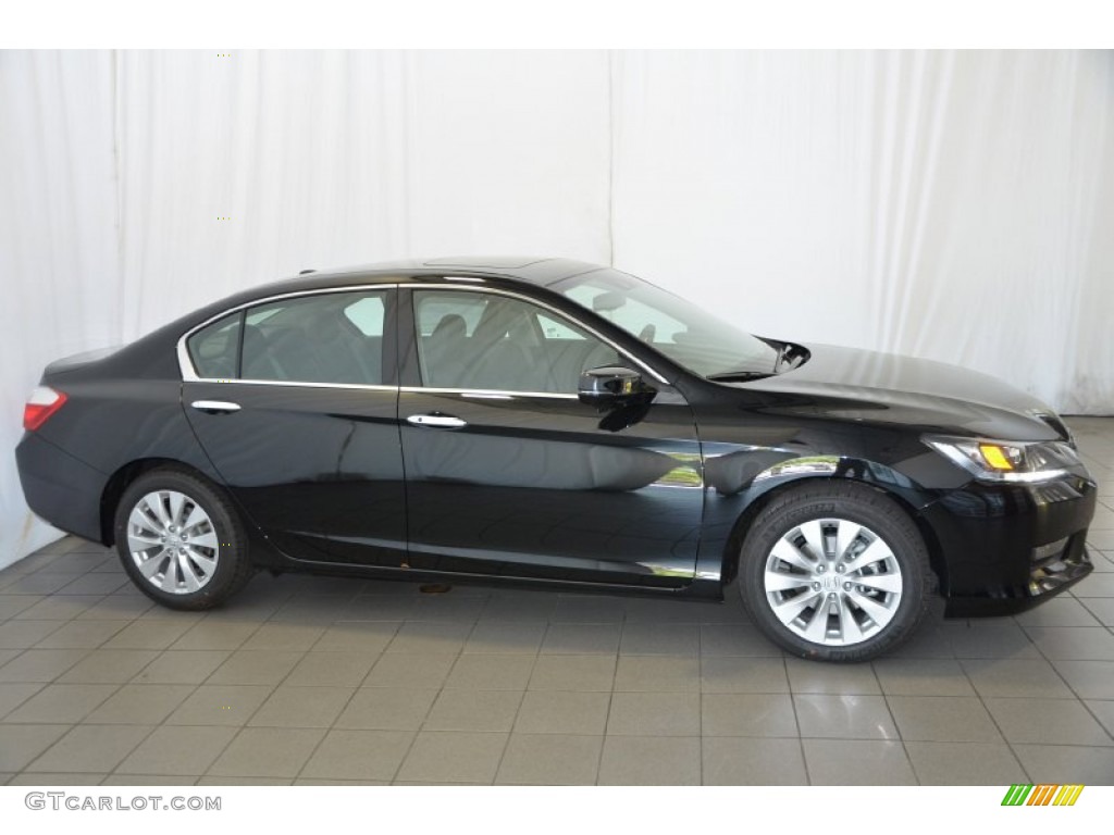 2014 Accord EX-L V6 Sedan - Crystal Black Pearl / Black photo #5