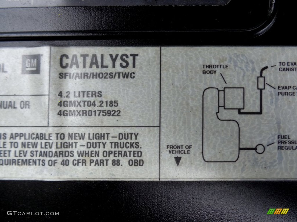 2004 GMC Envoy SLT 4x4 Info Tag Photos