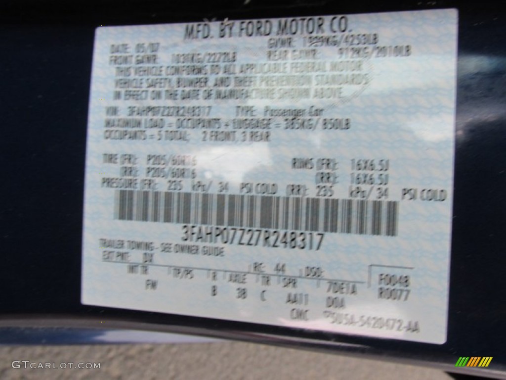 2007 Fusion SE - Dark Blue Pearl Metallic / Light Stone photo #19