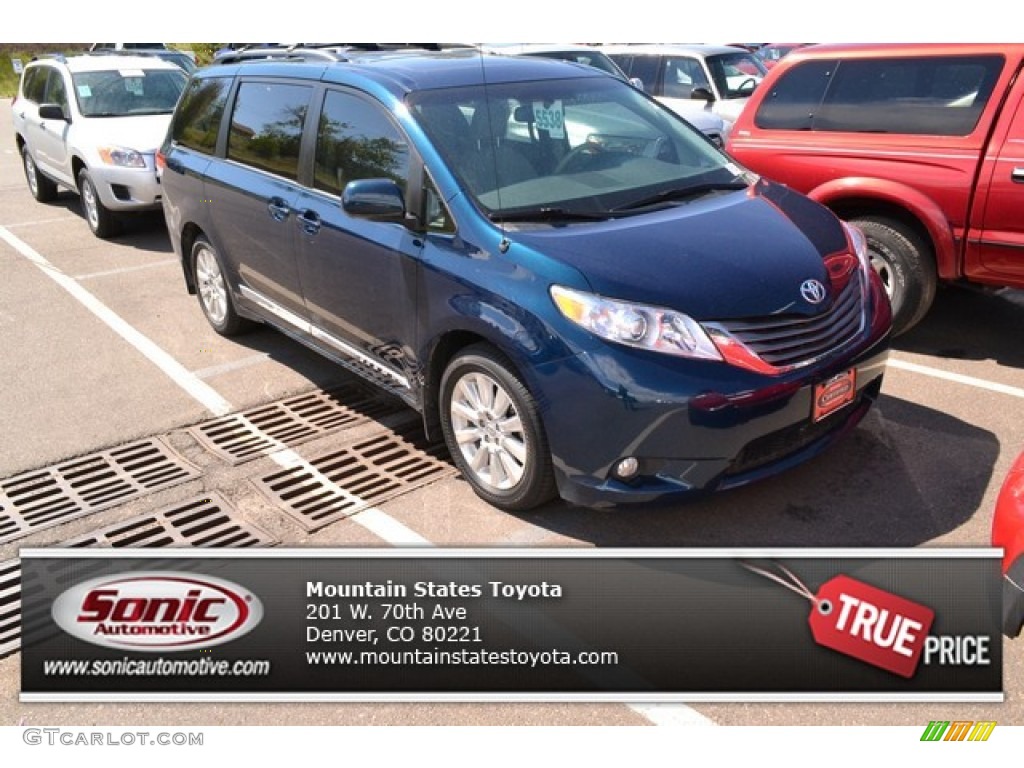 2011 Sienna XLE AWD - South Pacific Blue Pearl / Light Gray photo #1