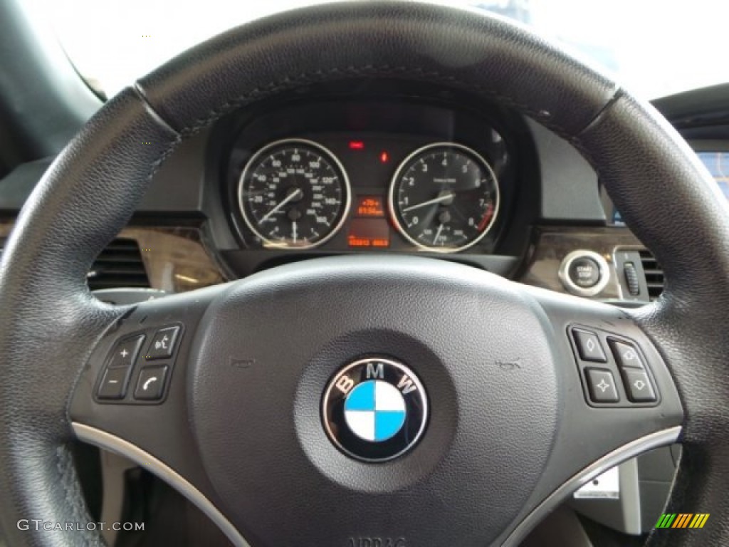 2007 BMW 3 Series 335i Convertible Grey Steering Wheel Photo #93548116