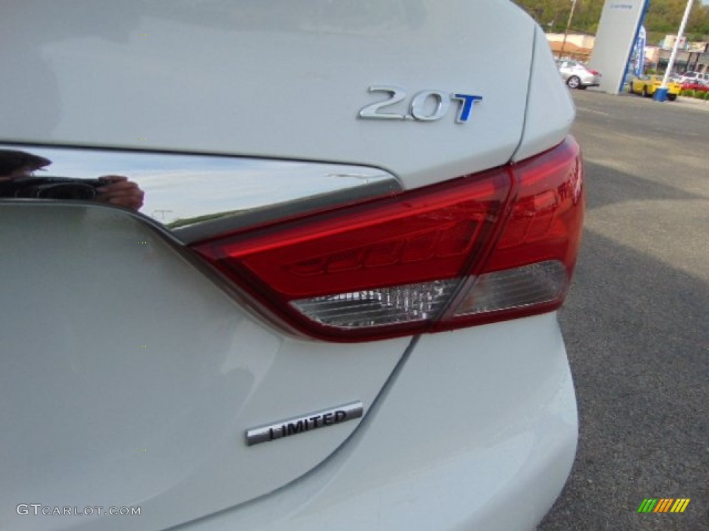 2014 Sonata Limited 2.0T - Pearl White / Gray photo #7