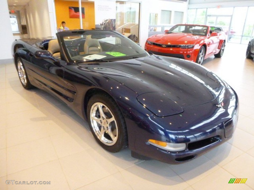 2001 Corvette Convertible - Navy Blue Metallic / Light Oak photo #7