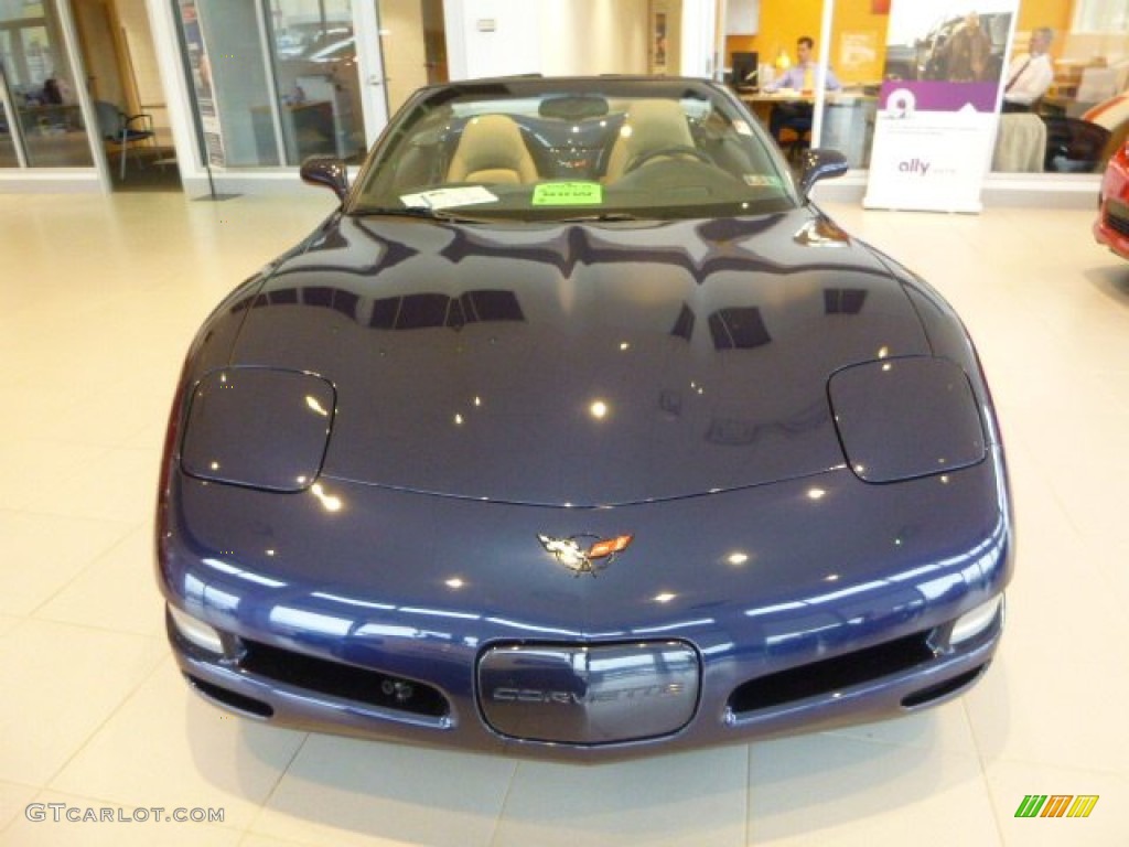 2001 Corvette Convertible - Navy Blue Metallic / Light Oak photo #8