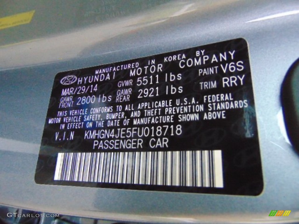 2015 Genesis Color Code V6S for Parisian Gray Photo #93552601