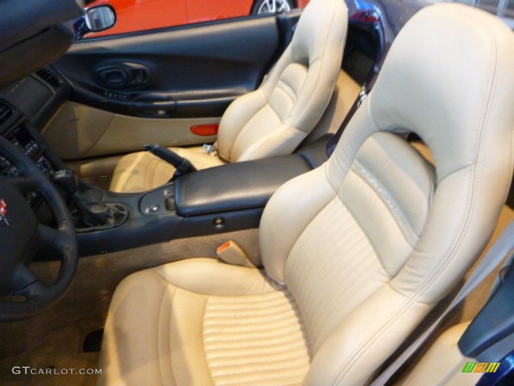 2001 Corvette Convertible - Navy Blue Metallic / Light Oak photo #14