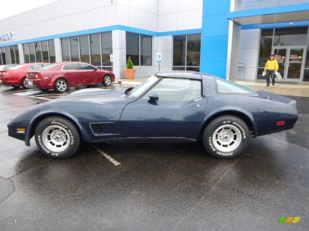 1981 Corvette Coupe - Dark Blue Metallic / Silver Grey photo #2