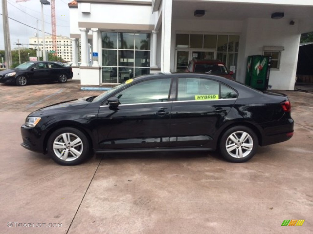 2014 Jetta Hybrid SEL - Deep Black Pearl Metallic / Cornsilk Beige photo #2