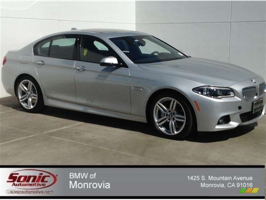 2014 5 Series 550i Sedan - Glacier Silver Metallic / Black photo #1