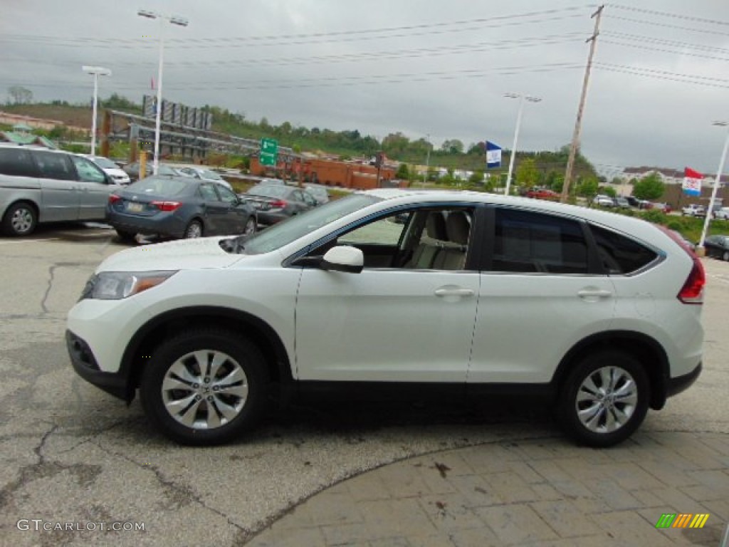 2012 CR-V EX 4WD - White Diamond Pearl / Beige photo #7