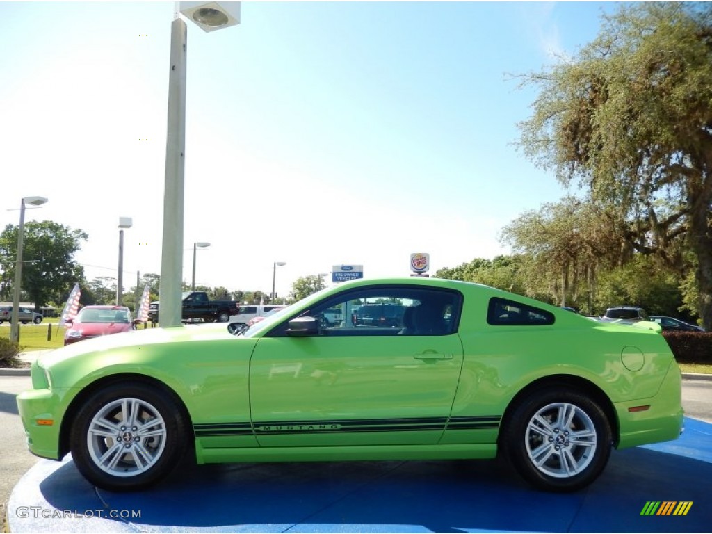 2013 Mustang V6 Premium Coupe - Gotta Have It Green / Charcoal Black photo #2