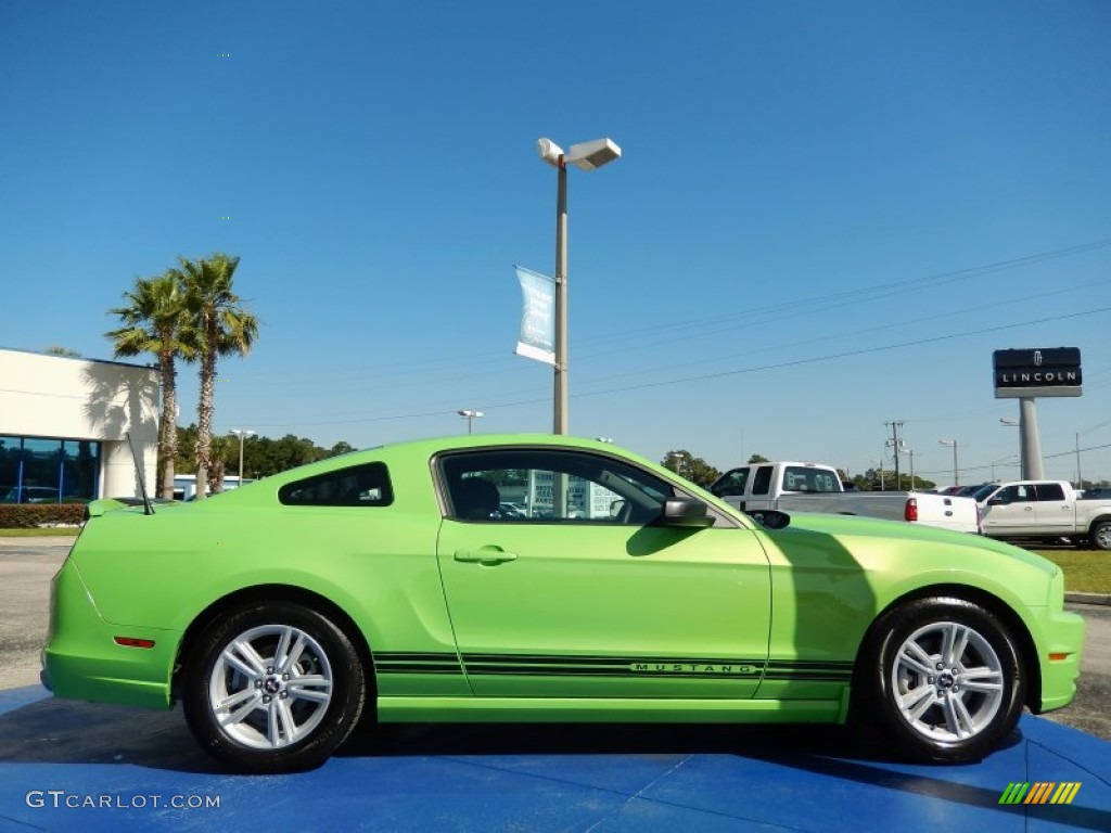 2013 Mustang V6 Premium Coupe - Gotta Have It Green / Charcoal Black photo #6