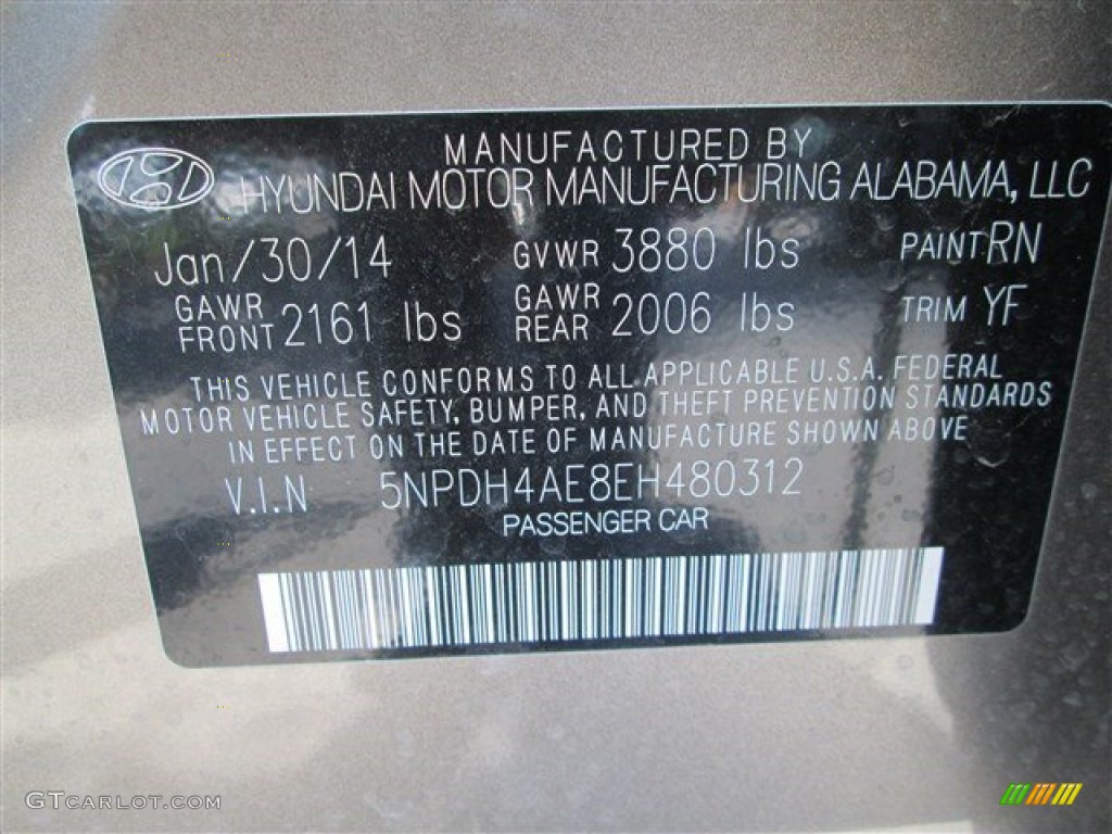 2014 Elantra SE Sedan - Bronze / Beige photo #13