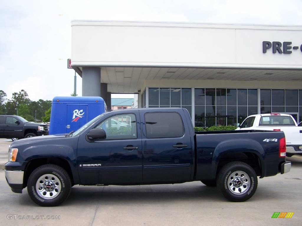 2008 Sierra 1500 SL Crew Cab 4x4 - Midnight Blue Metallic / Dark Titanium photo #8