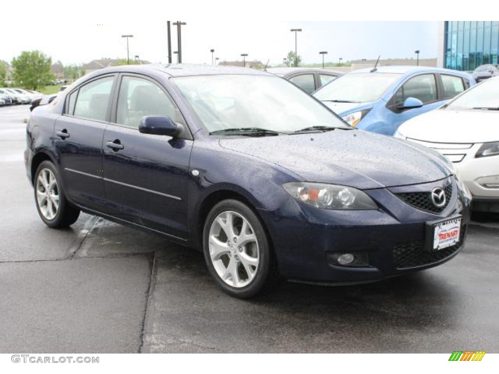 2008 MAZDA3 i Sport Sedan - Stormy Blue Mica / Beige photo #2