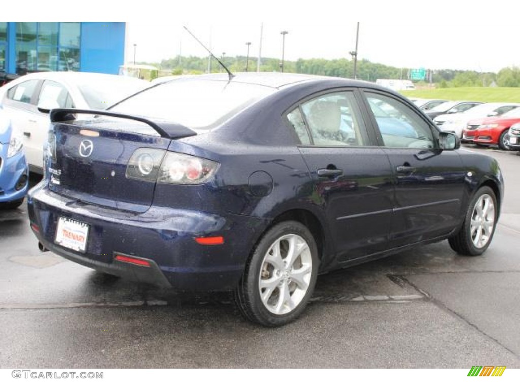 2008 MAZDA3 i Sport Sedan - Stormy Blue Mica / Beige photo #3