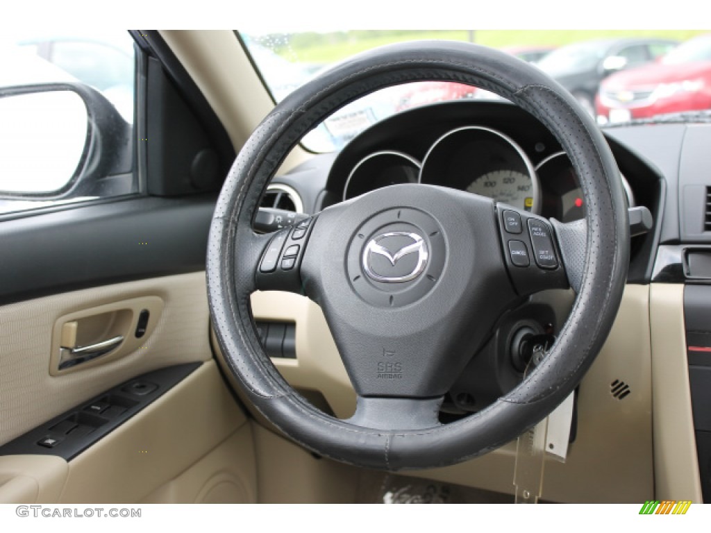 2008 MAZDA3 i Sport Sedan - Stormy Blue Mica / Beige photo #11
