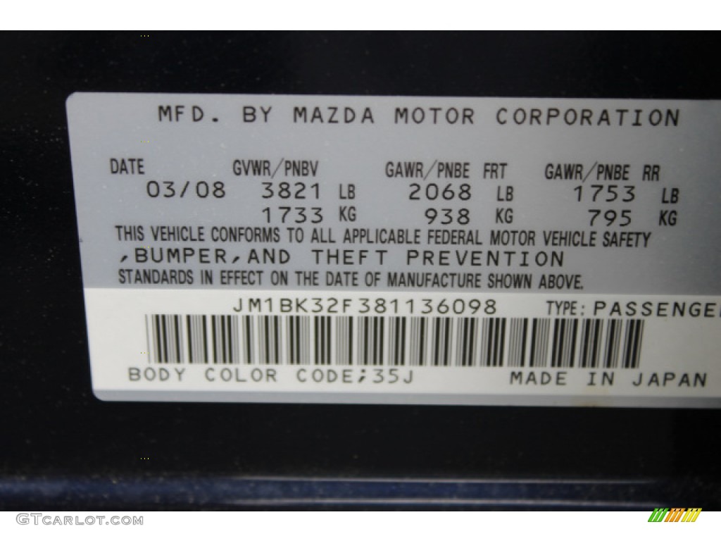 2008 MAZDA3 i Sport Sedan - Stormy Blue Mica / Beige photo #17