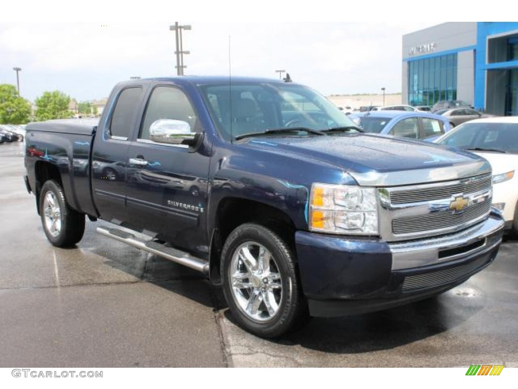 2009 Silverado 1500 LT Extended Cab - Imperial Blue Metallic / Light Titanium photo #2