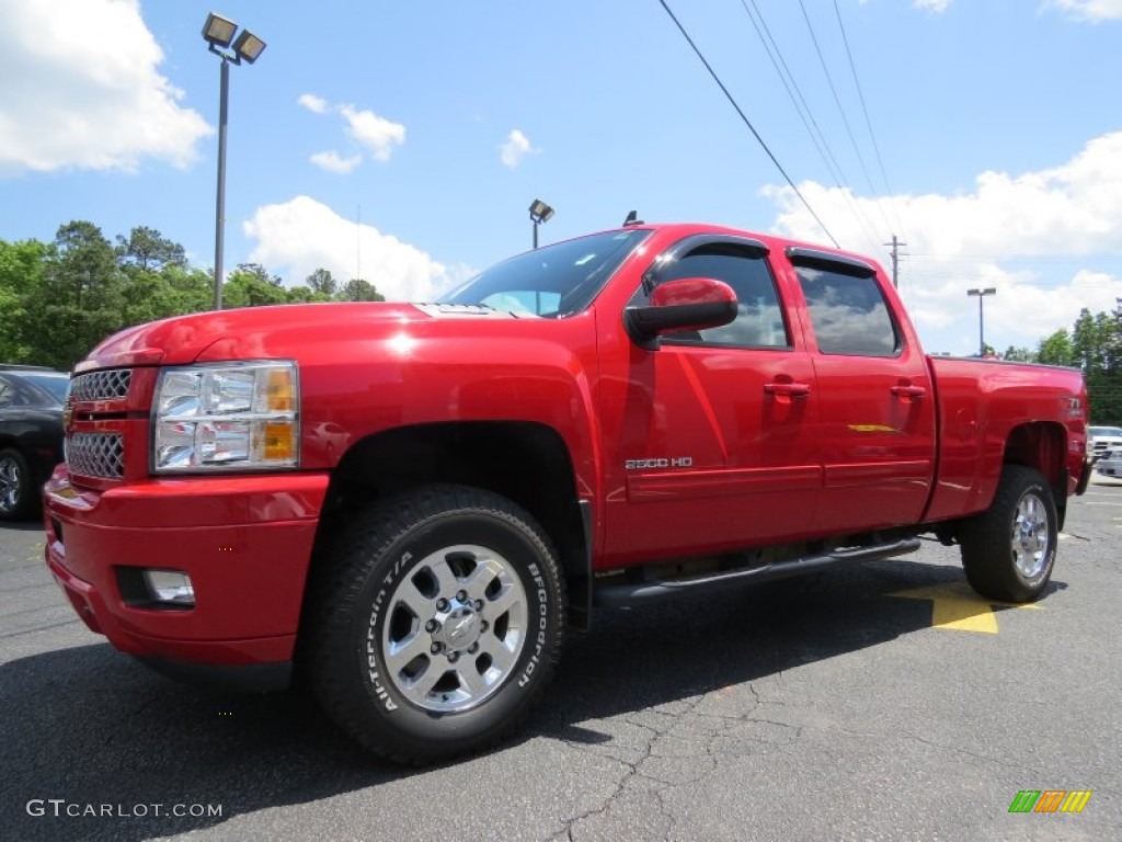 Victory Red 2012 Chevrolet Silverado 2500HD LT Crew Cab 4x4 Exterior Photo #93594126