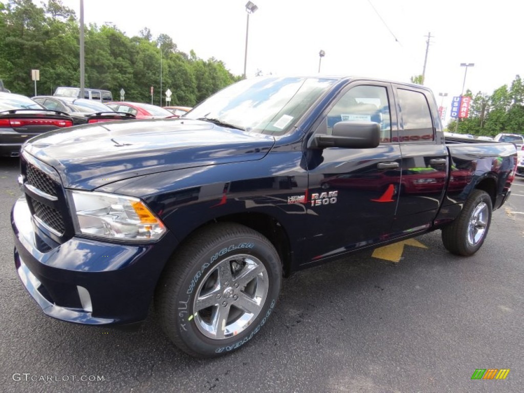 2014 1500 Express Quad Cab - True Blue Pearl Coat / Black/Diesel Gray photo #3