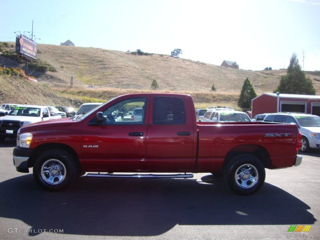 2008 Ram 1500 SXT Quad Cab - Inferno Red Crystal Pearl / Medium Slate Gray photo #4