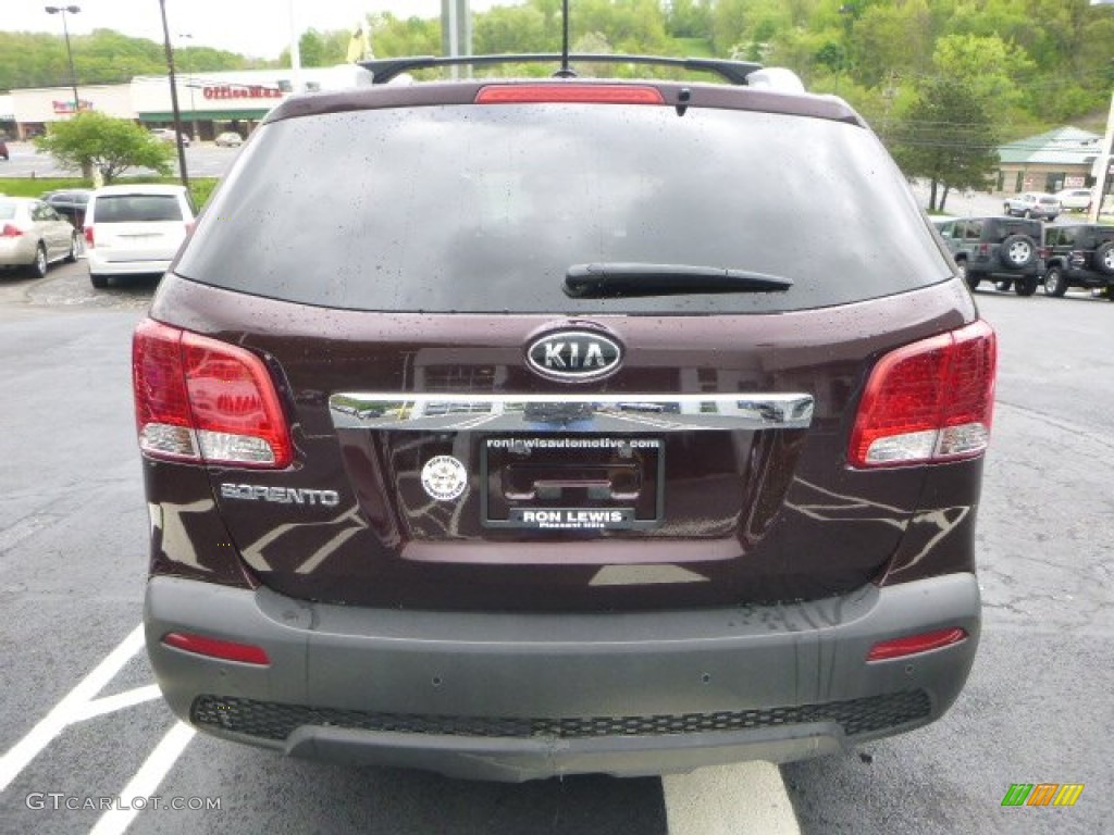 2011 Sorento LX AWD - Dark Cherry / Black photo #4