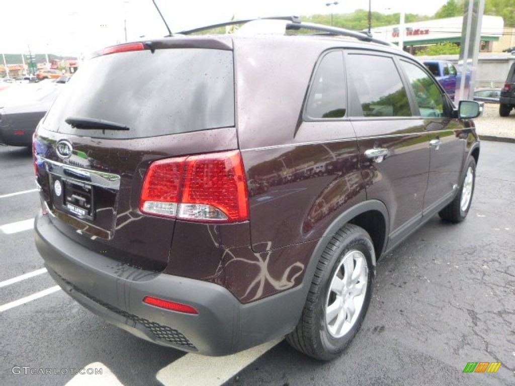 2011 Sorento LX AWD - Dark Cherry / Black photo #5