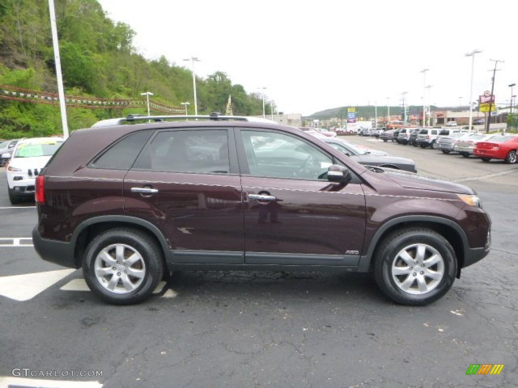 2011 Sorento LX AWD - Dark Cherry / Black photo #6