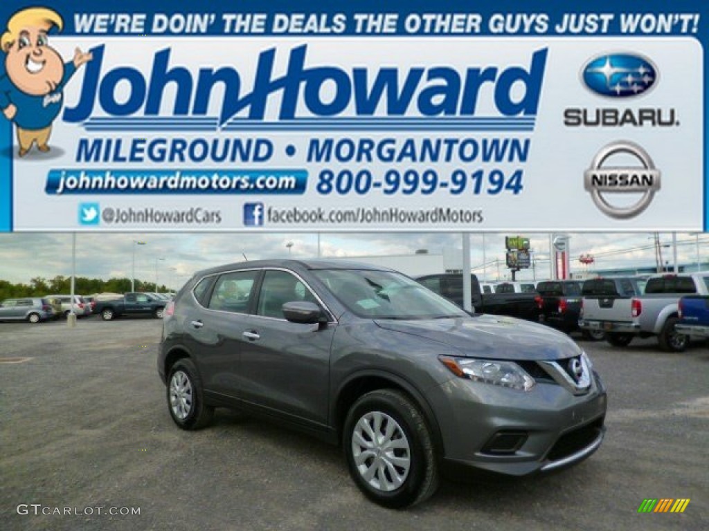 2014 Rogue S AWD - Gun Metallic / Charcoal photo #1