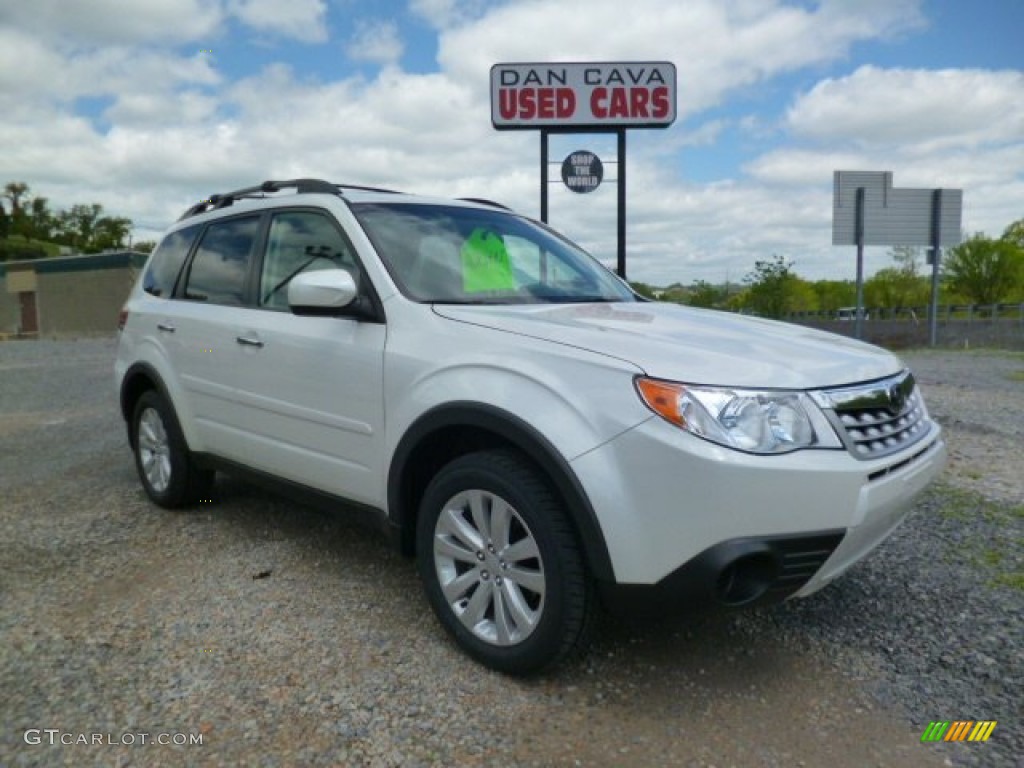 2011 Forester 2.5 X Premium - Satin White Pearl / Platinum photo #1