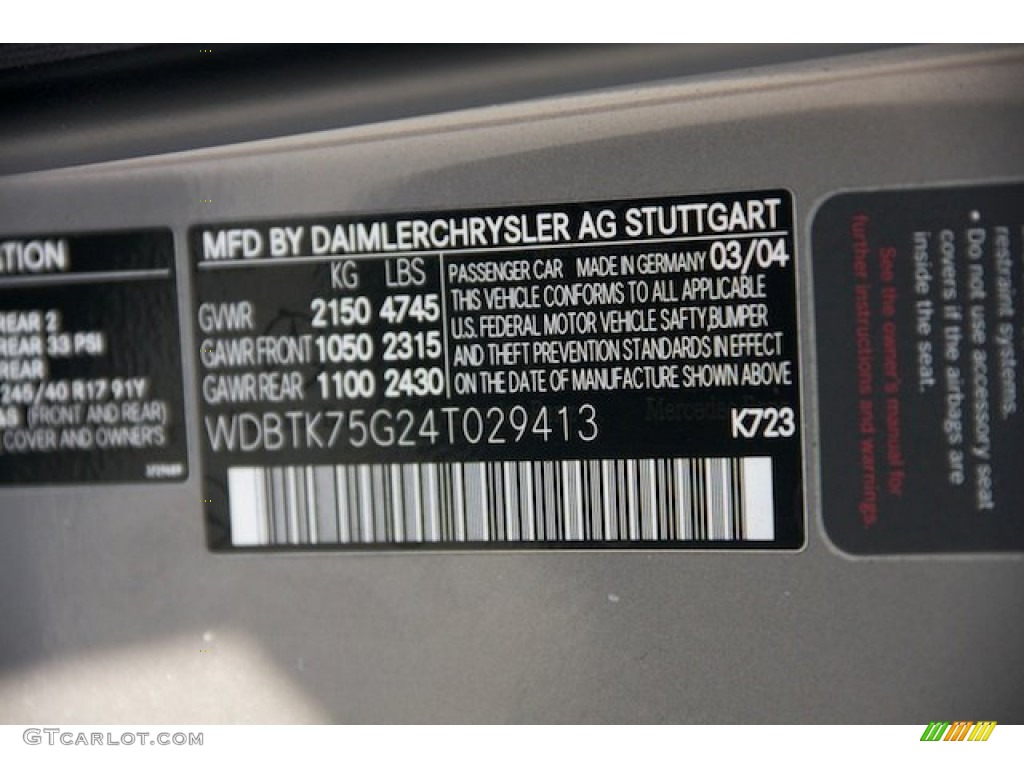 2004 CLK 500 Cabriolet - Pewter Metallic / Charcoal photo #38
