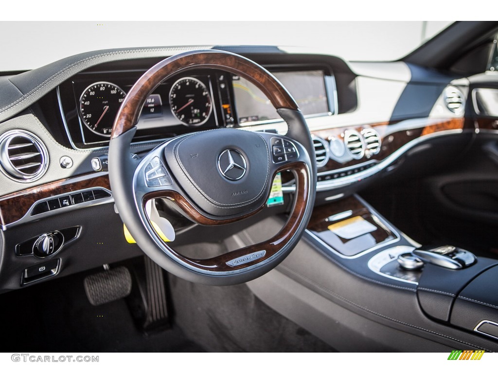 2015 Mercedes-Benz S 550 Sedan Black Steering Wheel Photo #93620242