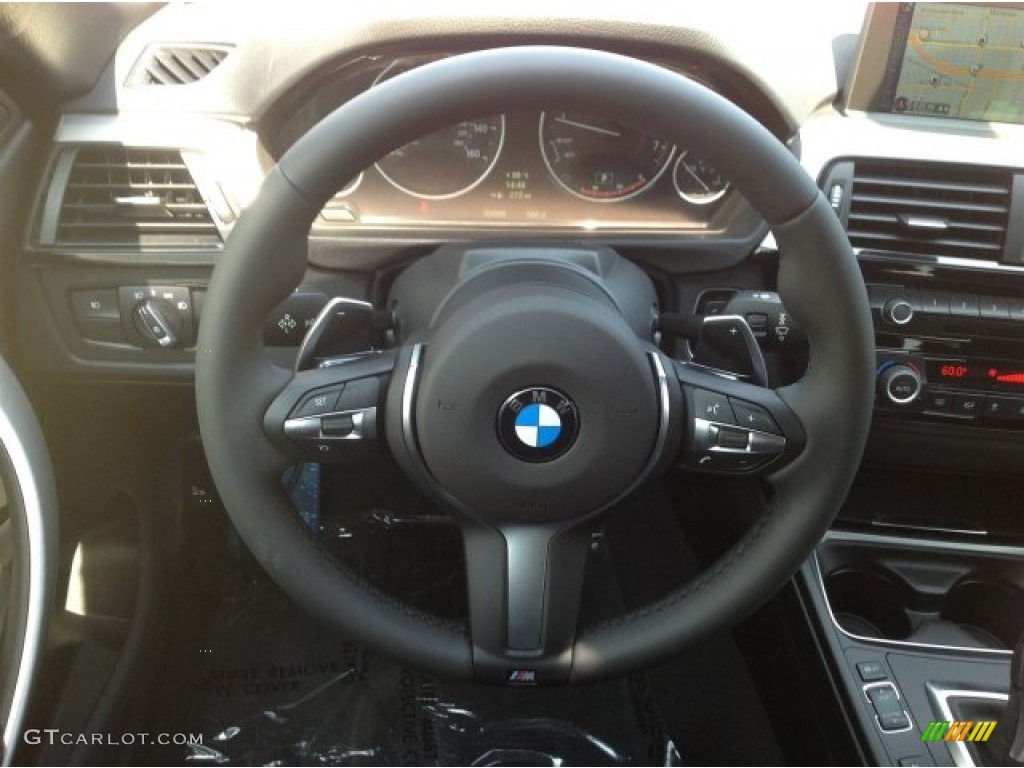2014 BMW 4 Series 428i Convertible Black Steering Wheel Photo #93623881