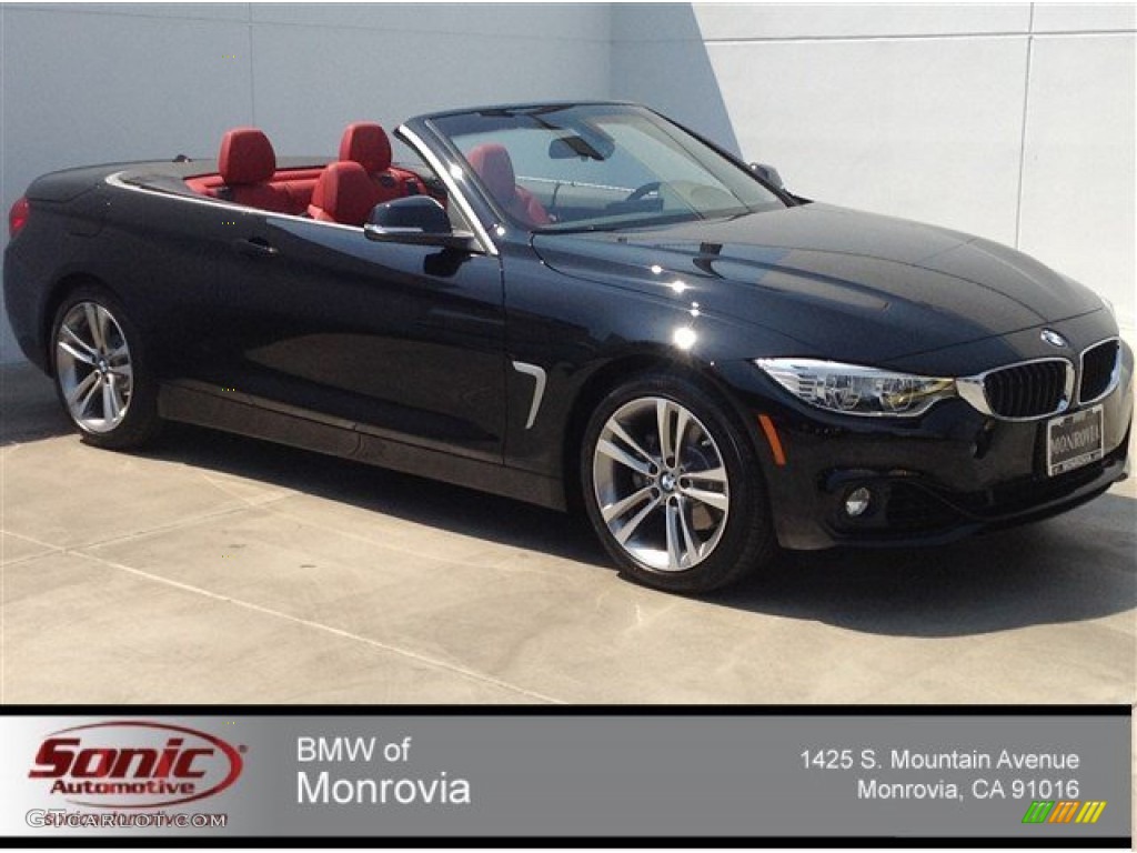2014 4 Series 428i Convertible - Jet Black / Coral Red photo #1