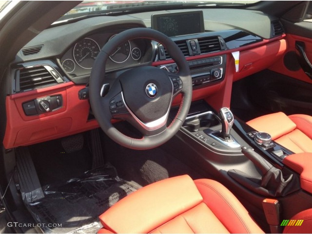 Coral Red Interior 2014 BMW 4 Series 428i Convertible Photo #93623938