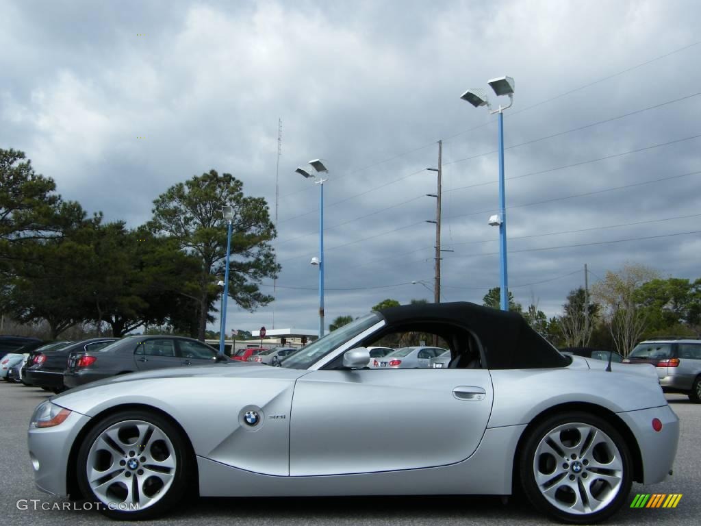 2003 Z4 3.0i Roadster - Titanium Silver Metallic / Black photo #2