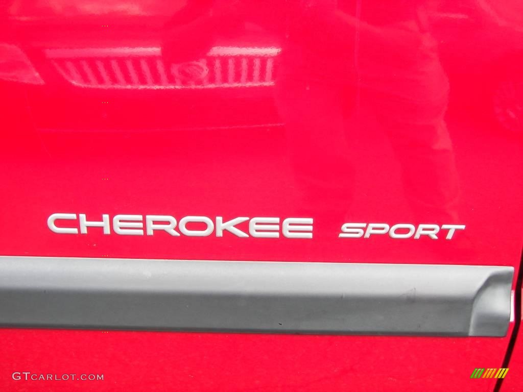 2000 Cherokee Sport 4x4 - Flame Red / Agate Black photo #18