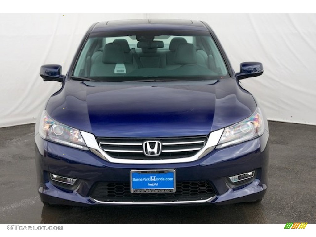 2014 Accord EX Sedan - Obsidian Blue Pearl / Gray photo #2
