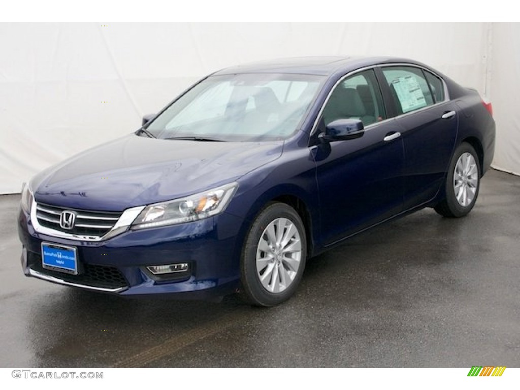 2014 Accord EX Sedan - Obsidian Blue Pearl / Gray photo #3