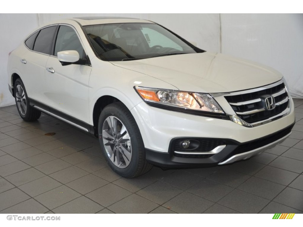 2014 Crosstour EX-L V6 4WD - White Diamond Pearl / Black photo #1